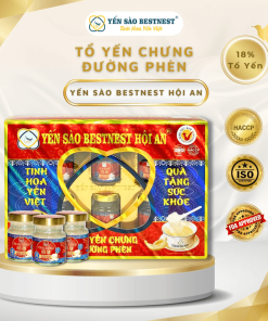 [mua 2 Tặng 1] Yến Sào Bestnest Hội An – Tổ Yến Chưng Sẵn đường Phèn 18% – Hộp Quà 6 Hũ X 70ml