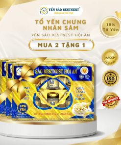 [mua 2 Tặng 1] Yến Sào Bestnest Hội An – Tổ Yến Chưng Sẵn Nhân Sâm 18% – Hộp Quà 6 Hũ X 70ml