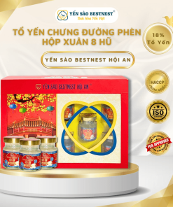 [mua 2 Tặng 1] Yến Sào Bestnest Hội An – Tổ Yến Chưng Sẵn đường Phèn 18% – Hộp Xuân 8 Hũ X 70ml