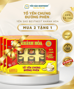 [mua 2 Tặng 1] Yến Sào Bestnest Khánh Hoà – Tổ Yến Chưng Sẵn đường Phèn 20% (hộp 6 Hũ X 70ml)