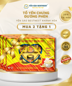 [mua 2 Tặng 1] Yến Sào Bestnest Khánh Hoà – Tổ Yến Chưng Sẵn đường Phèn 25% (hộp 6 Hũ X 70ml)