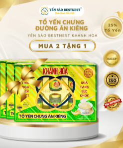[ Mua 2 Tặng 1] Yến Sào Bestnest Khánh Hoà – Tổ Yến Chưng Sẵn đường ăn Kiêng 25% (hộp 6 Hũ X 70ml)