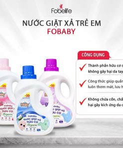 Nước Giặt Xả Hữu Cơ Em Bé Fobaby 1000ml Lưu Hương Lâu An Toàn Cho Bé- Fobelife