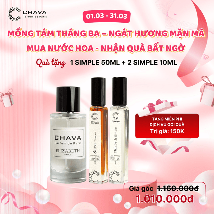 [Combo Quà Tặng] 1 Nước Hoa Simple 50Ml + 2 Nước Hoa Simple 10Ml – Chava