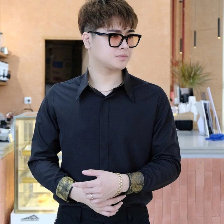 áo Sơ Mi Trắng Nam Smp01 Sơ Mi Dài Tay Công Sở Phối Viền Gấm Vàng Họa Tiết Cotton Paisley Shirt Cao Cấp – Tuto5