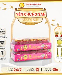 [khay 10 Hũ] Yến Chưng Dâu Likenest 35% Tổ Yến – Like Beauty