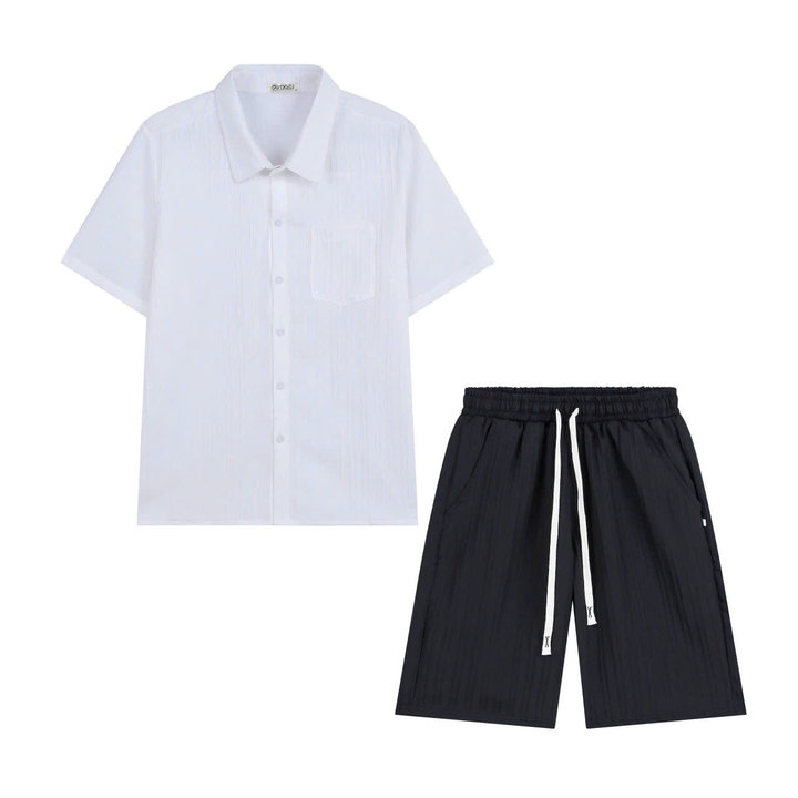 Bộ Sơ Mi Quần Lửng Chất Liệu đũi Gân 4 Chiều Thoáng Mát – Men’s Style