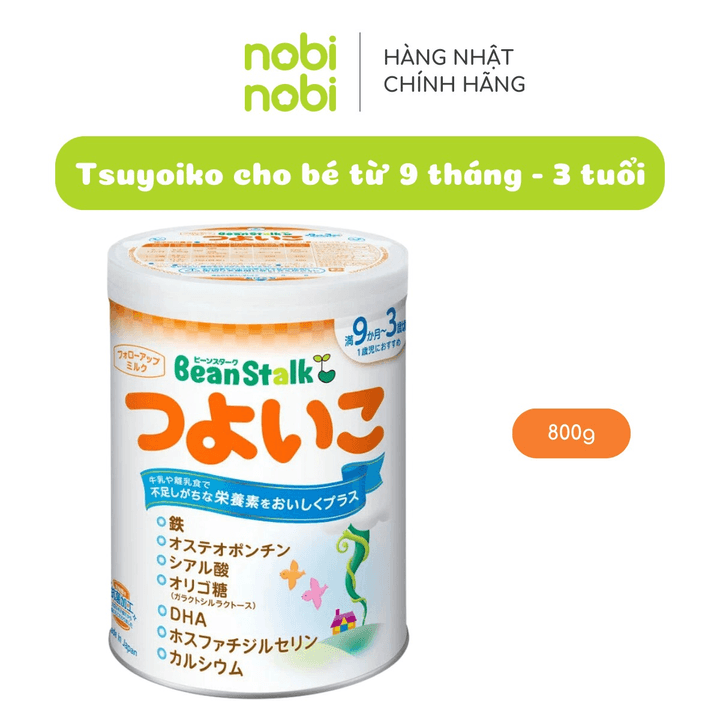 Sữa Công Thức Bean Stalk Tsuyoiko Cho Trẻ Từ 9 Tháng – 3 Tuổi 800G