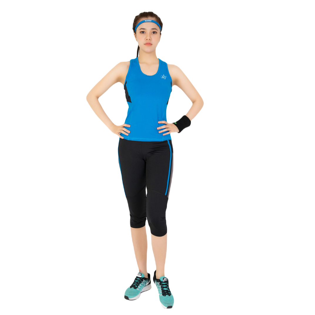 Bộ Tập Thể Thao Nữ Quần Lửng áo 3 Lỗ Phối Màu Dl1201 Màu Xanh – Ansa Sport