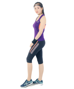 Bộ Tập Thể Thao Nữ Quần Lửng áo 3 Lỗ Phối Màu Dl1202 Màu Tím – Ansa Sport
