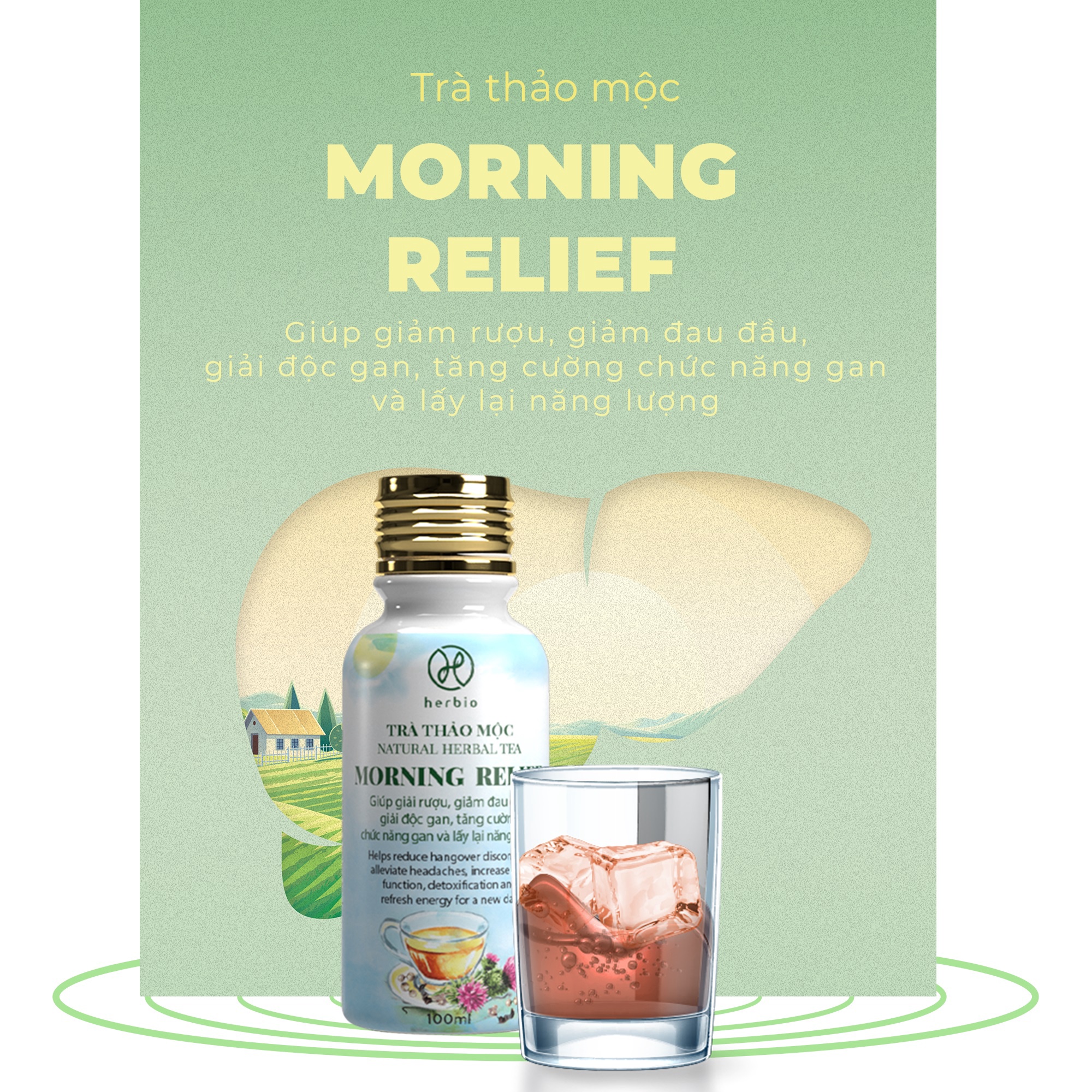 Trà Thảo Mộc đóng Chai Morning Relief – Herbio