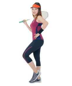 Bộ Tập Thể Thao Nữ Quần Lửng áo 3 Lỗ Phối Viền Màu Dl1502 Màu đỏ đô – Ansa Sport