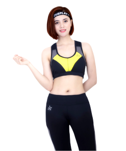 Bộ Tập Thể Thao Nữ Quần Dài Lưới áo Bra Phối Màu Dd202 Màu Vàng – Ansa Sport