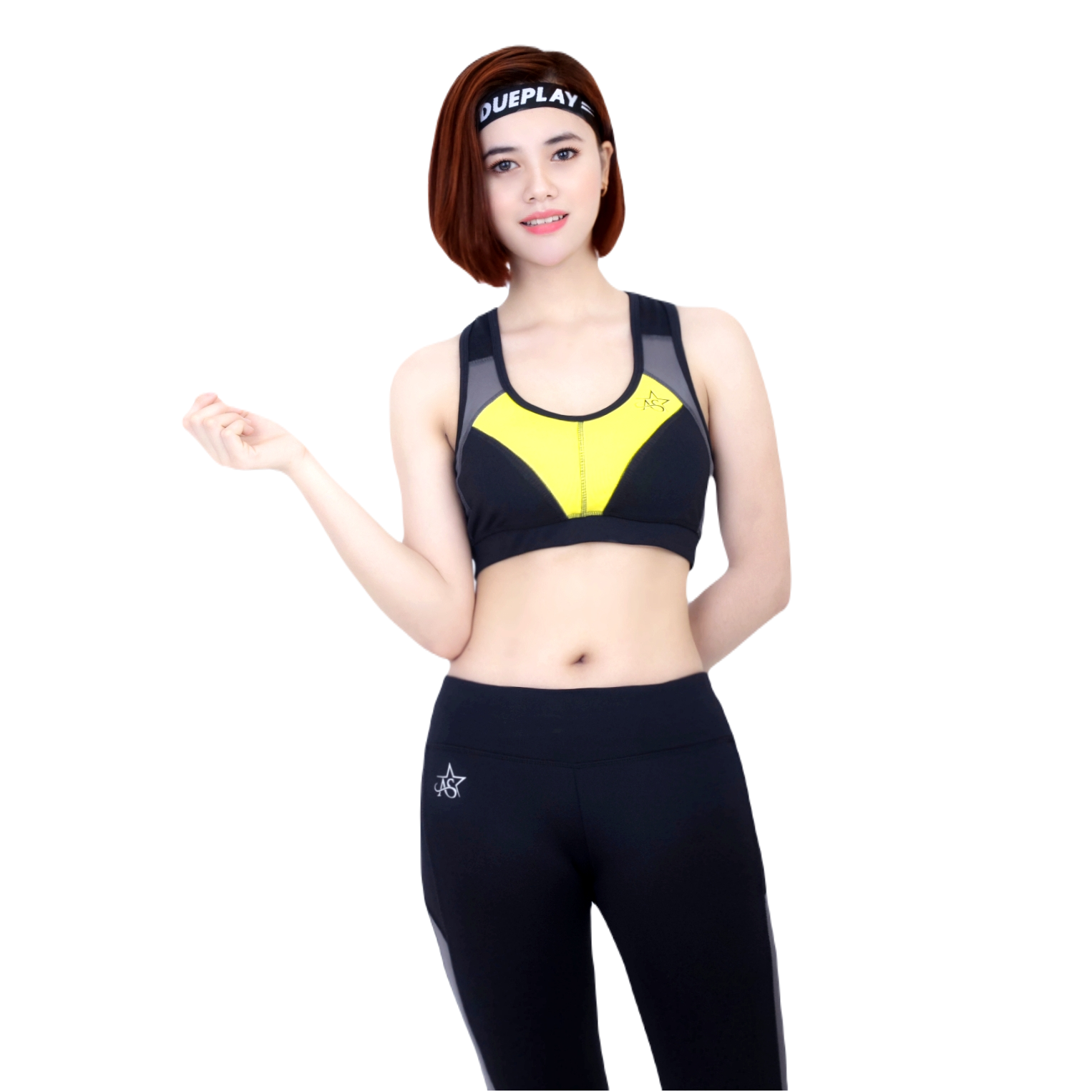 Bộ Tập Thể Thao Nữ Quần Dài Lưới áo Bra Phối Màu Dd202 Màu Vàng – Ansa Sport