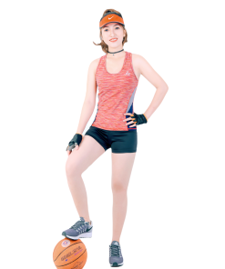 Bộ đồ Tập Thể Thao Nữ Quần đùi áo 3 Lỗ Phối Màu Dọc Bên Hông Dn108 Màu Cam – Ansa Sport