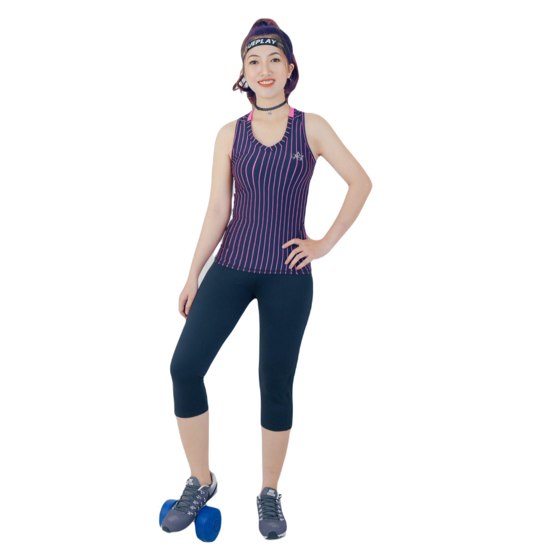 áo Sát Nách Thể Thao Nữ Ar601 Màu Tím Sọc Hồng – Ansa Sport