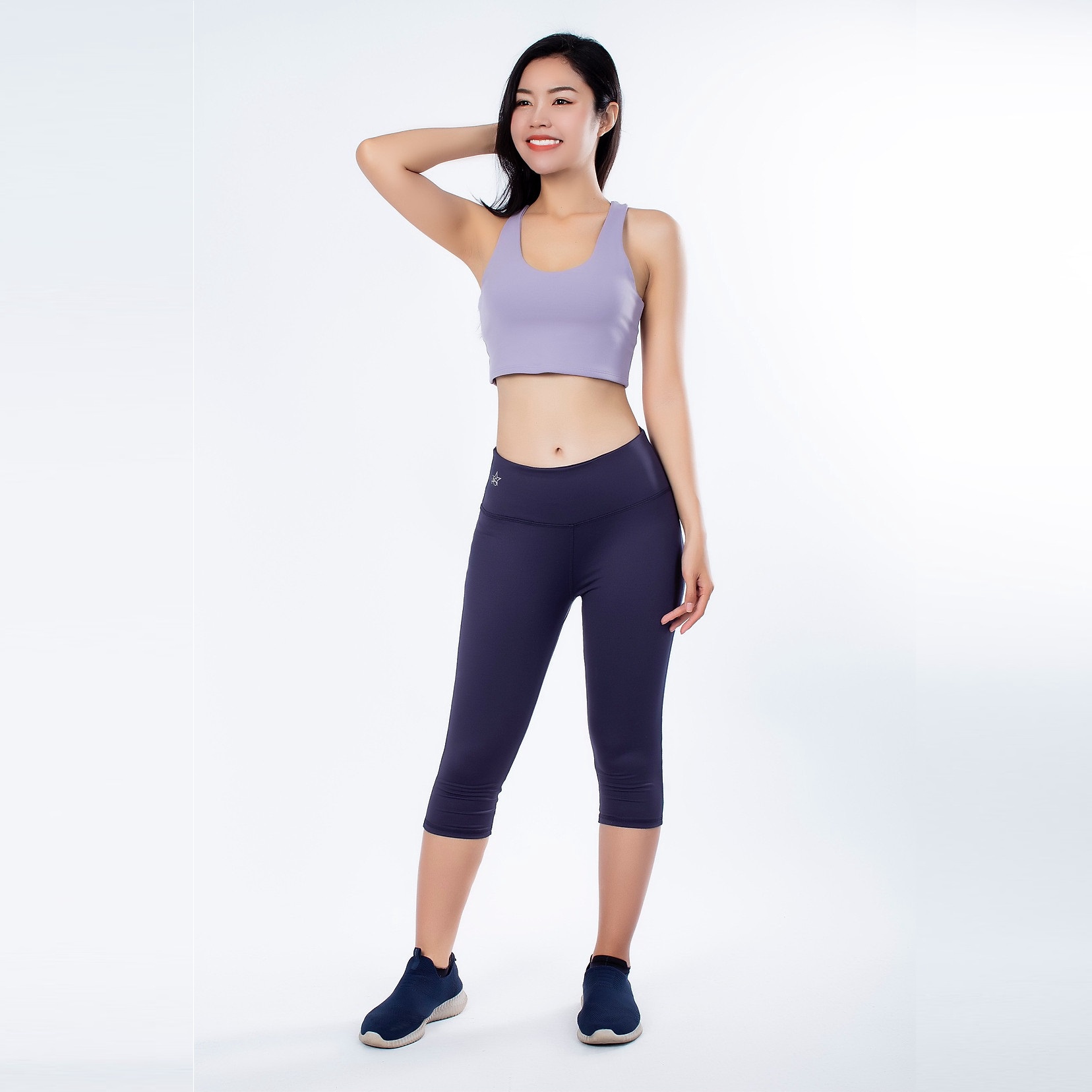 Quần Tập Legging Lửng Thể Thao Nữ Trơn An Sa Chỉ Nổi Nâng Mông – Ansa Sport