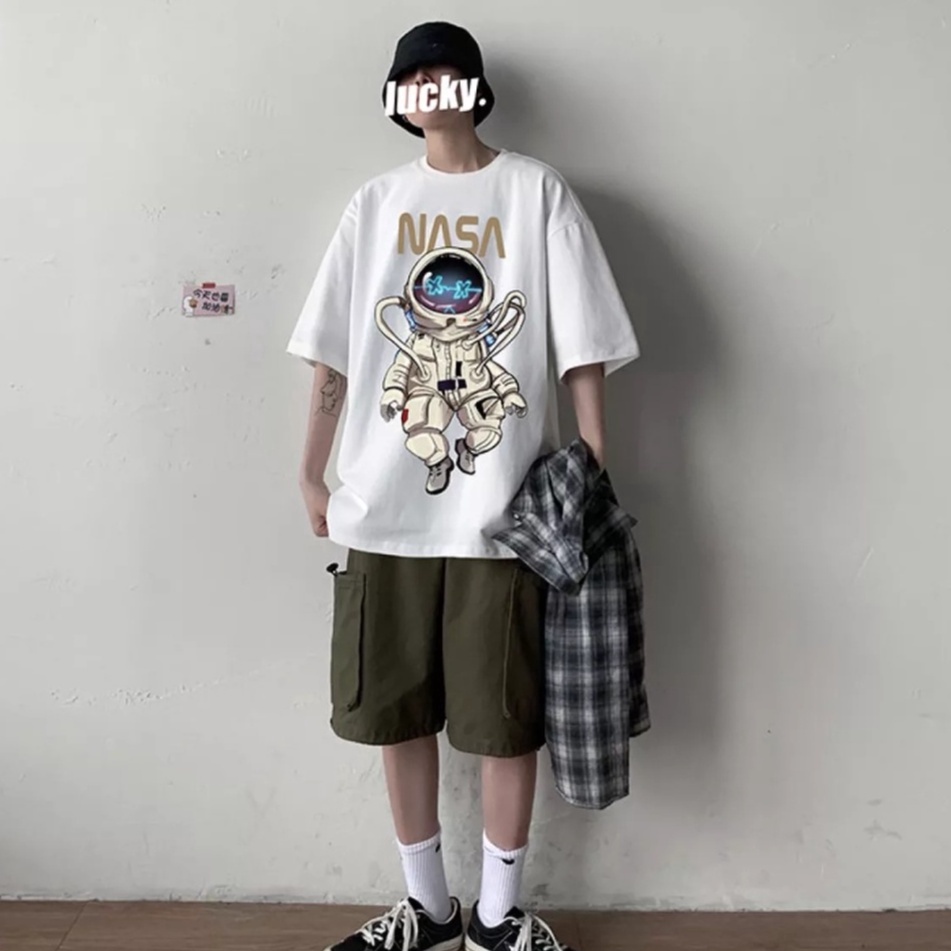 áo Thun Cotton Unisex Siêu Hot Tay Lỡ Dáng Rộng Chiến Binh Nasa – Lt Fashion