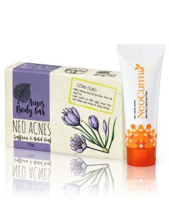 Bộ đôi Giảm Mụn Mờ Thâm Lưng, Body – Xà Phòng Saffron 75g Và Gel Nghệ Nano Neocurma 20g – Neo Acnes