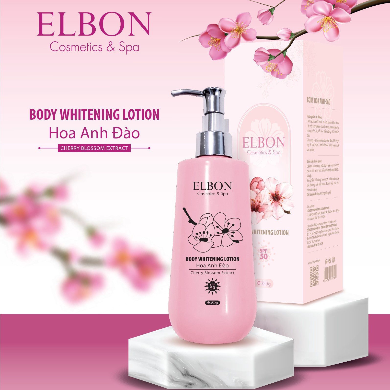 Lotion Dưỡng Body Hoa Anh đào 350g – Elbon