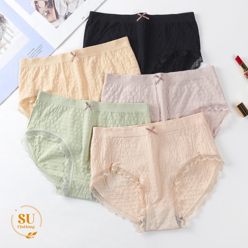 Set Quần Lót Nữ Cotton Viền Ren Kháng Khuẩn Nhiều Màu – Su Clothing