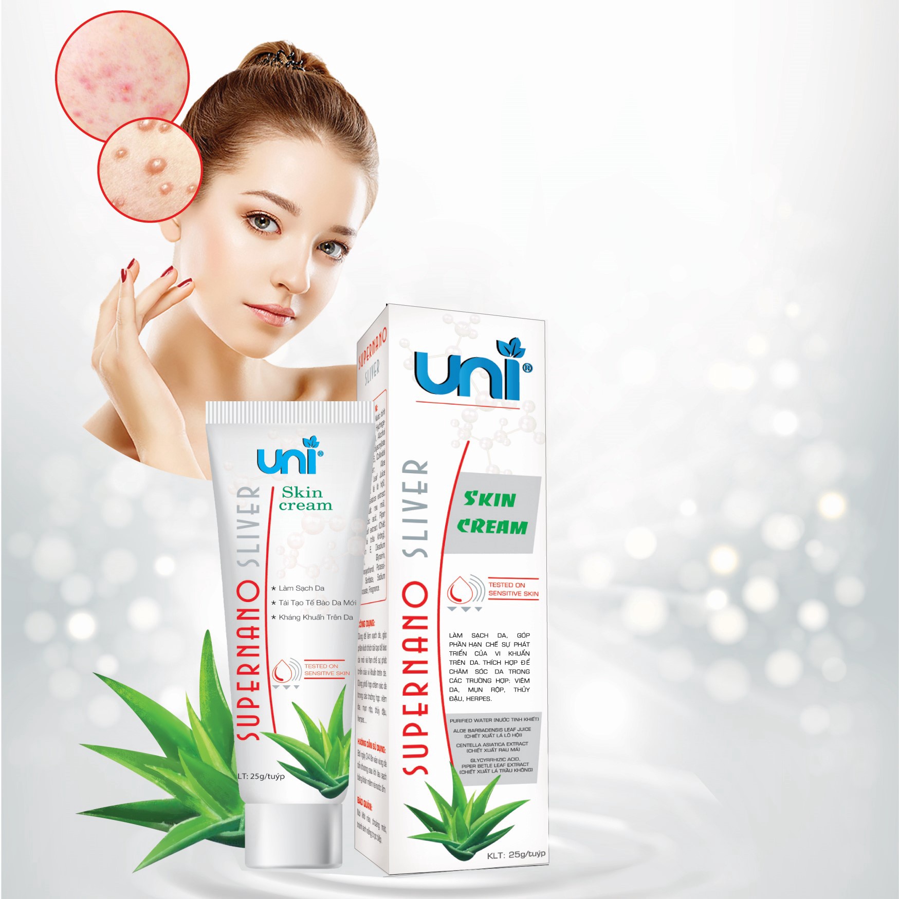 Kem Chăm Sóc Da Uni Suppernano Siliver 25g – Uni Pharma