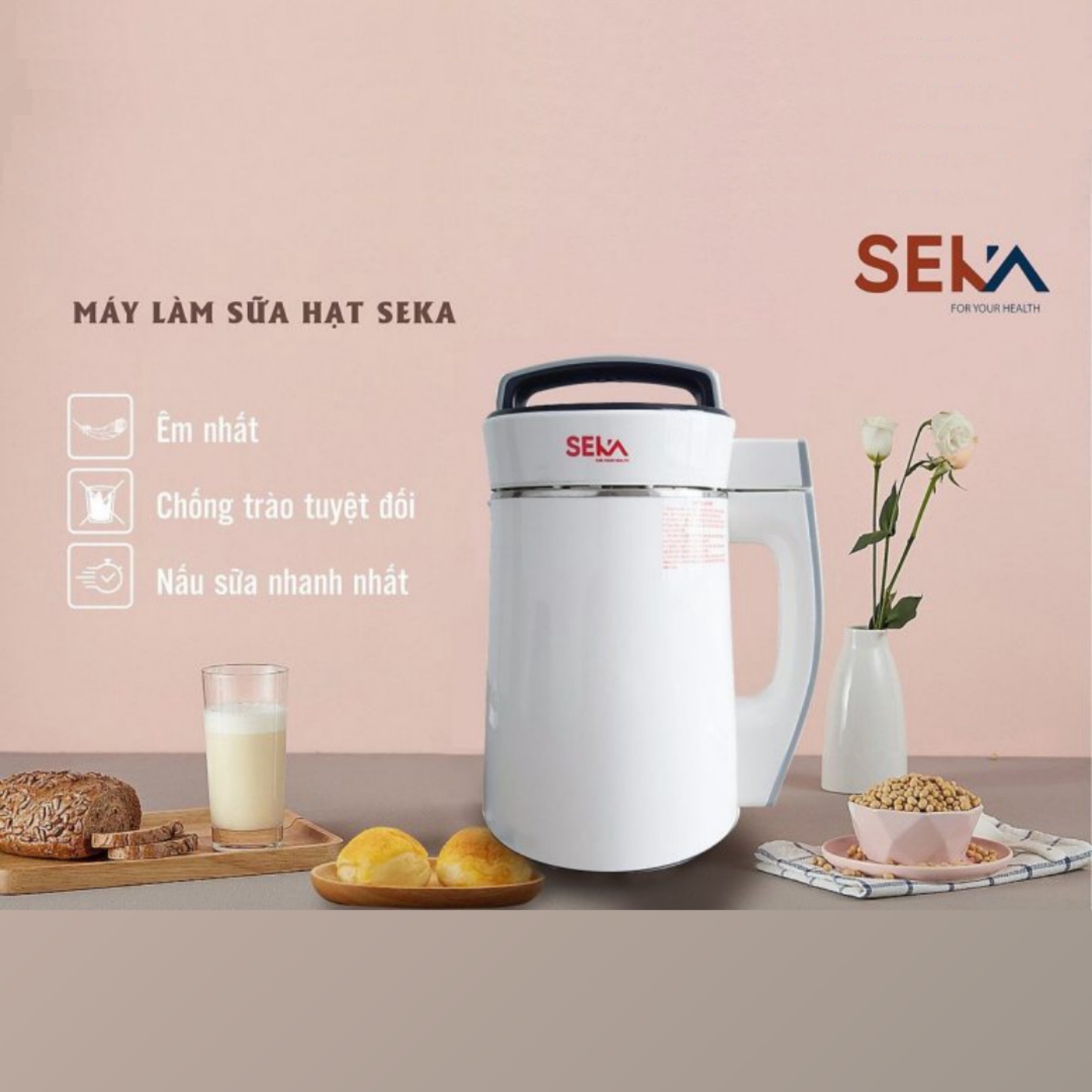 Máy Làm Sữa Hạt đa Năng, 10 Chế độ Dễ Sử Dụng – Seka