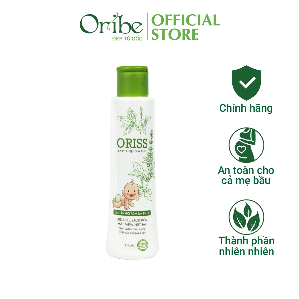 Sữa Tắm Gội Ngừa Rôm Sẩy An Toàn Cho Bé Oriss Baby Liquid Wash 150ml