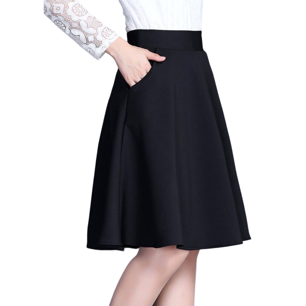Chân Váy Xòe đến đầu Gối Phối Hai Túi Thời Trang – Chipxinhxk