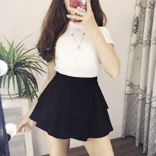 Chân Váy Ngắn 2 Tầng Kèm Quần Trẻ Trung – Chipxinhxk