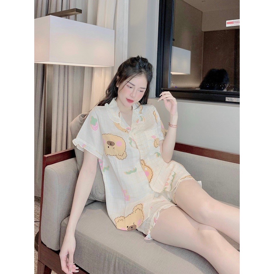 đồ Mặc Nhà Pijama Lụa Mango Thiết Kế Quần đùi Freesize Từ 42-58kg – Queen
