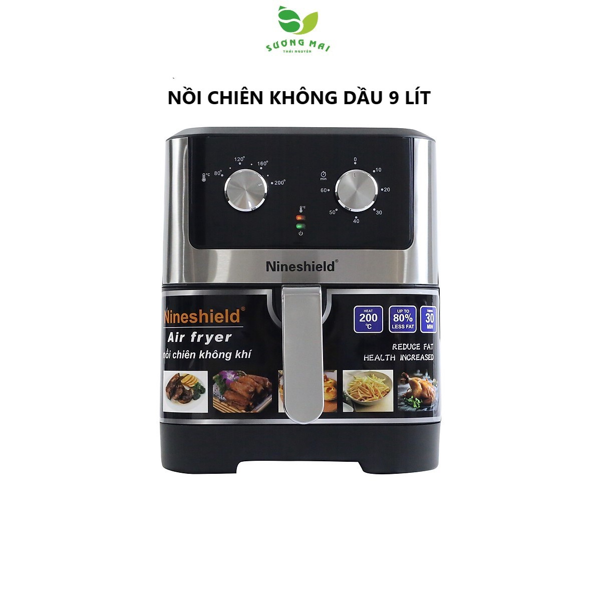 Nồi Chiên Không Dầu Dung Tích 9 Lít, Công Suất 1800w – Nineshield