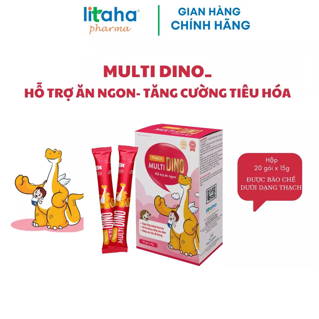 [hộp] Thạch Hỗ Trợ ăn Ngon Multi Dino – Litaha Pharma – 20 Gói/hộp