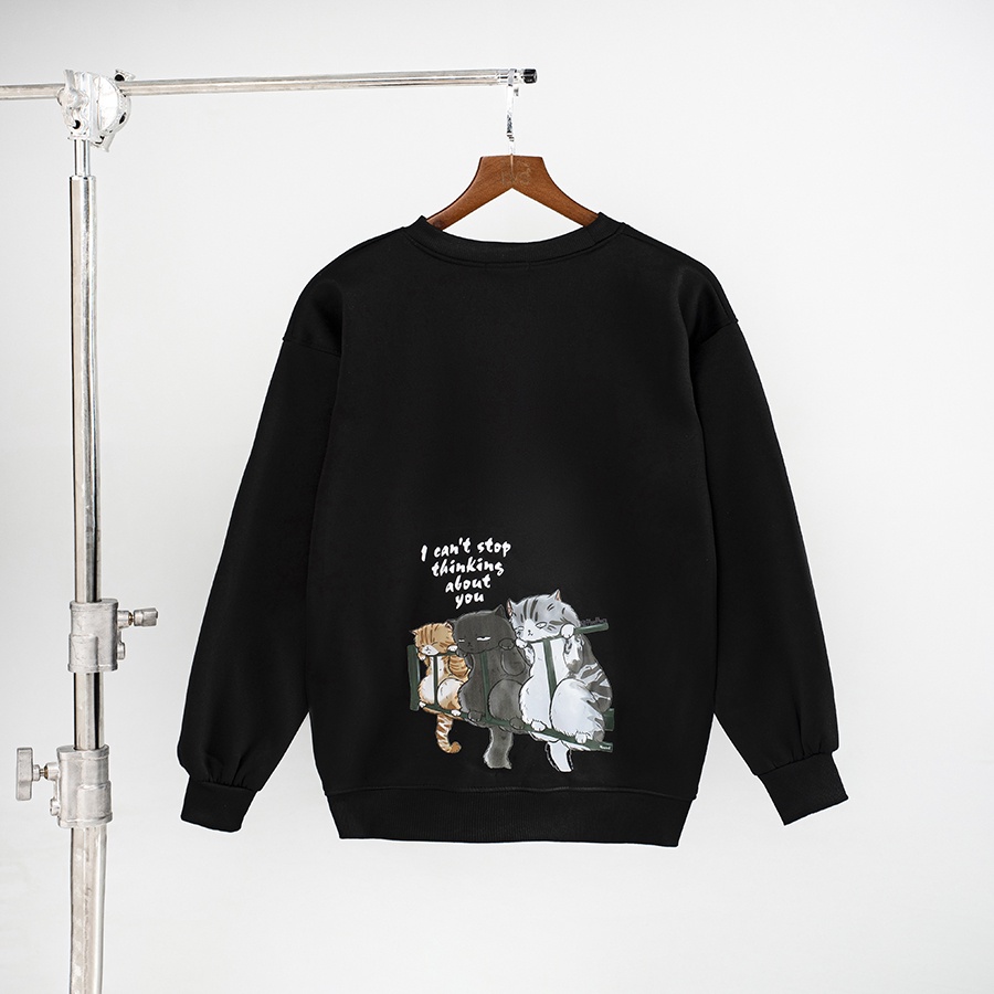 áo Sweater Nỉ Bông Cotton Mèo Lan Can Form Rộng – Monster X Street