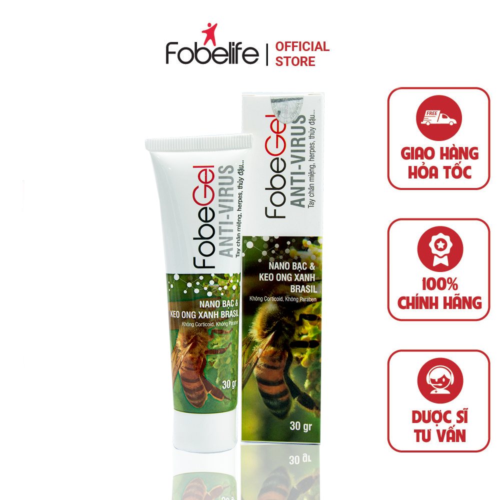 Gel Bôi Tái Tạo Da, Thủy đậu, Zona Do Virus Gây Nên Fobe Gel Anti Virus 30g – Fobelife