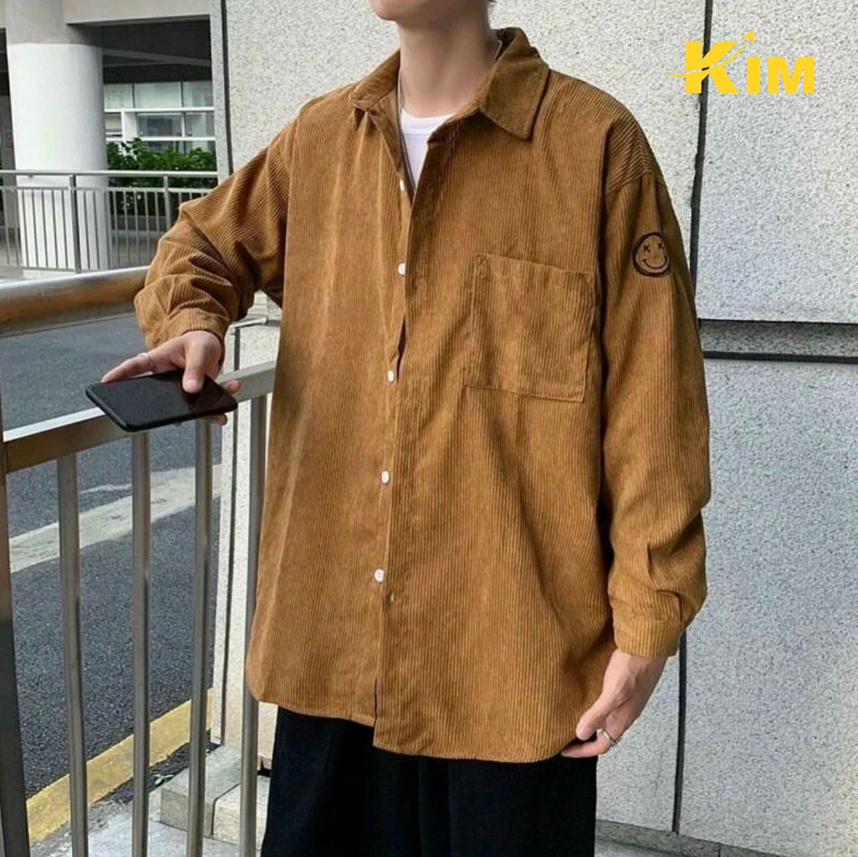 áo Sơ Mi Nhung Tăm Mặt Cười Unisex – Kim