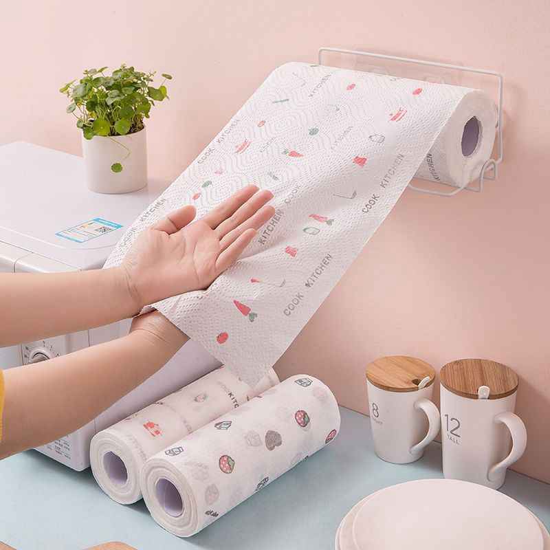 Cuộn Giấy Lau Tay, Lau Nhà Bếp In Họa Tiết Trắng – Su
