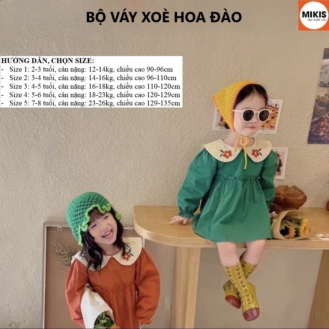 Bộ Váy Xòe Hoa đào – Mikis