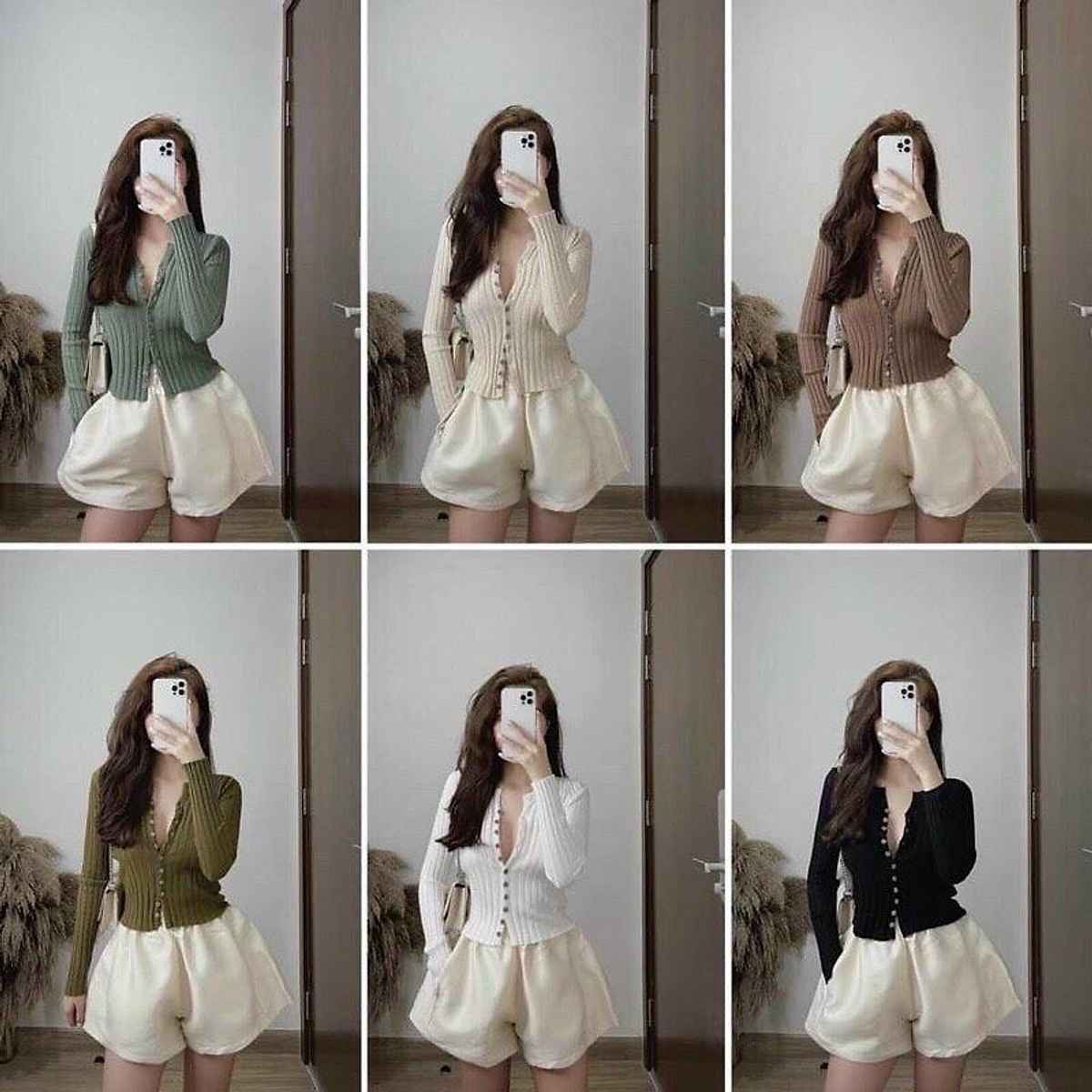 áo Len Dài Tay Cổ Tròn Khuy Giữa Cao Cấp Vintage – Chipxinhxk