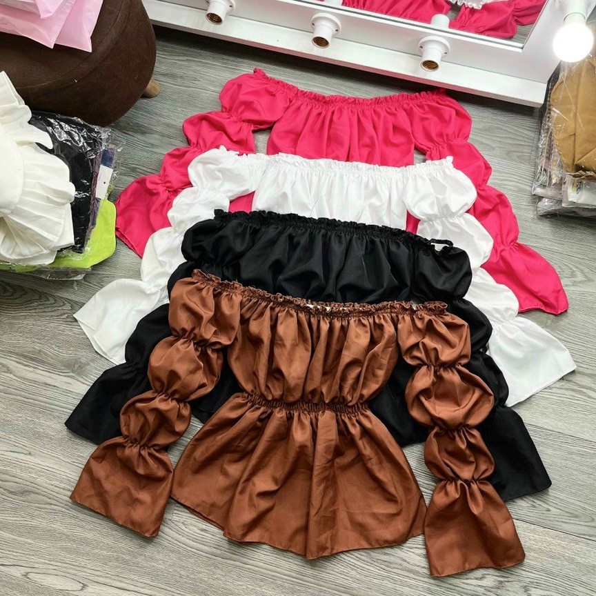 áo Kiểu Trễ Vai Tiểu Thư Tay Bồng – Lê Phương Boutique