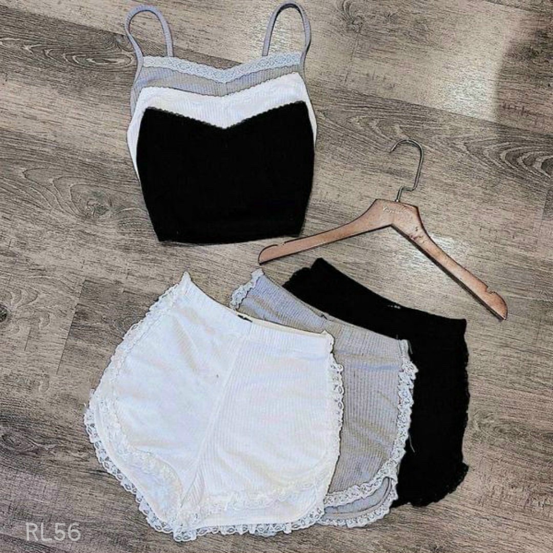 Set Bộ Gân Phối Ren Dáng Croptop – Lê Phương Boutique