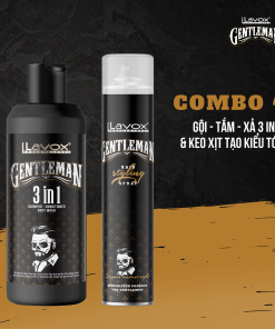 Combo Dầu Gội – Xả – Tắm 3in1 & Keo Xịt Tạo Kiểu Tóc Gentleman – Lavo Professional