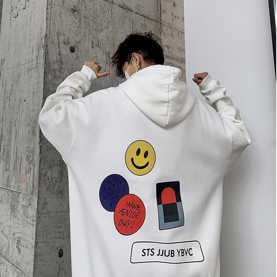 Hoodie Icon Smile Nỉ Bông Cotton Form Rộng Mũ To 2 Lớp – Monster X Street