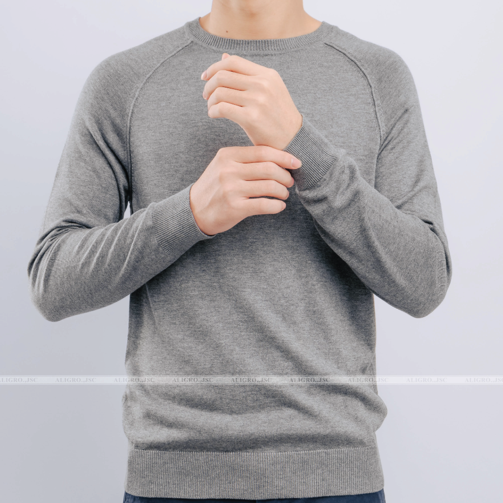 áo Len Cổ Tròn Viền Nổi Dài Tay Alend037 – Aligro