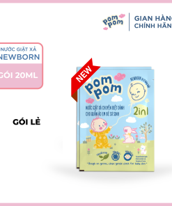 Dây 12 Gói – Dành Cho Bé Sơ Sinh – Gel Giặt Xả đậm đặc 2in1- Sạch Sâu Kháng Khuẩn – Khử Mùi Nôn Trớ, ọc Sữa, Tè Khai-lưu Hương Phấn Thơm Dịu Nhẹ