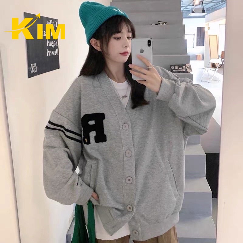 áo Khoác Nỉ Cardigan Chữ R Phong Cách Hàn Quốc – Kim