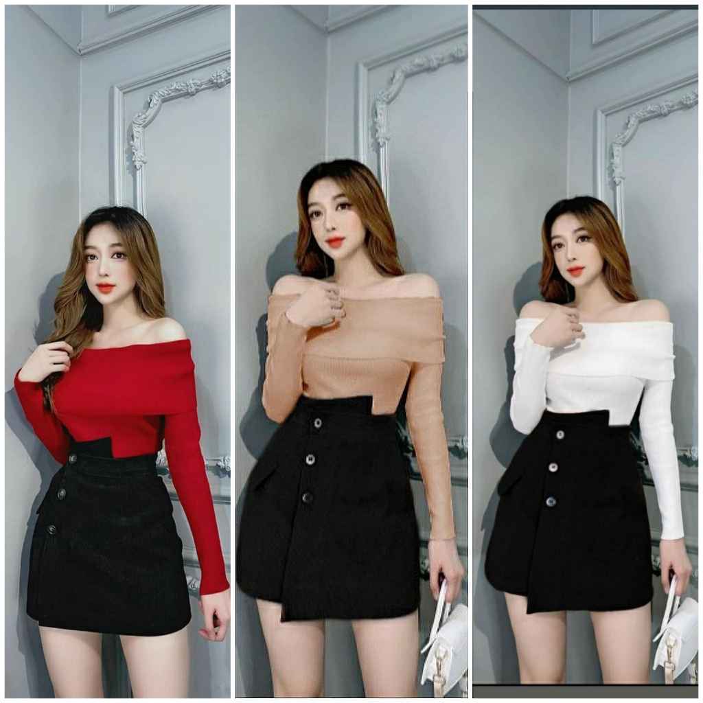 áo Len Dài Tay Trễ Vai Cổ Thuyền Gợi Cảm – Diepchi Fashion