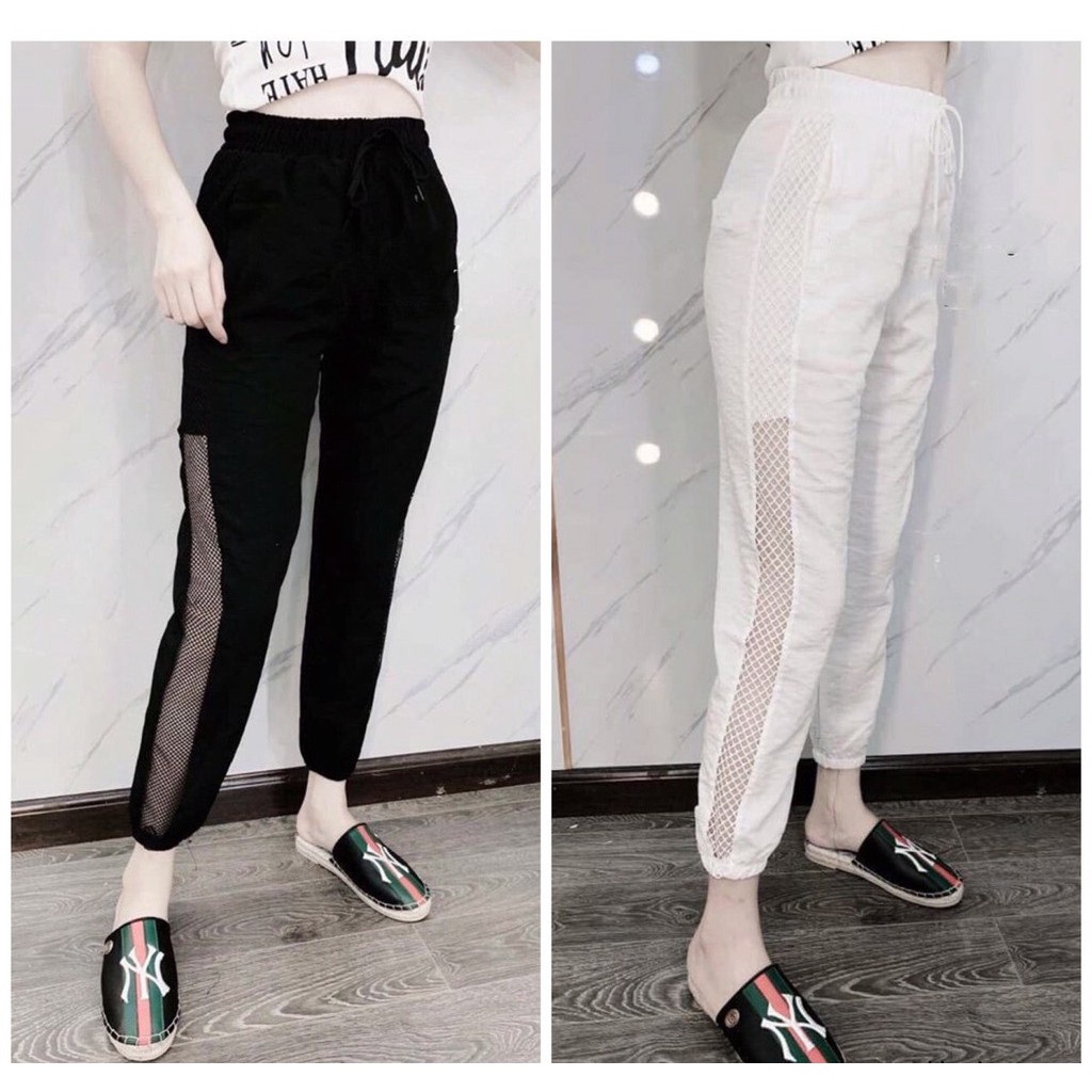 Quần Jogger Nữ Phối Lưới Sườn Cá Tính – Dma Store