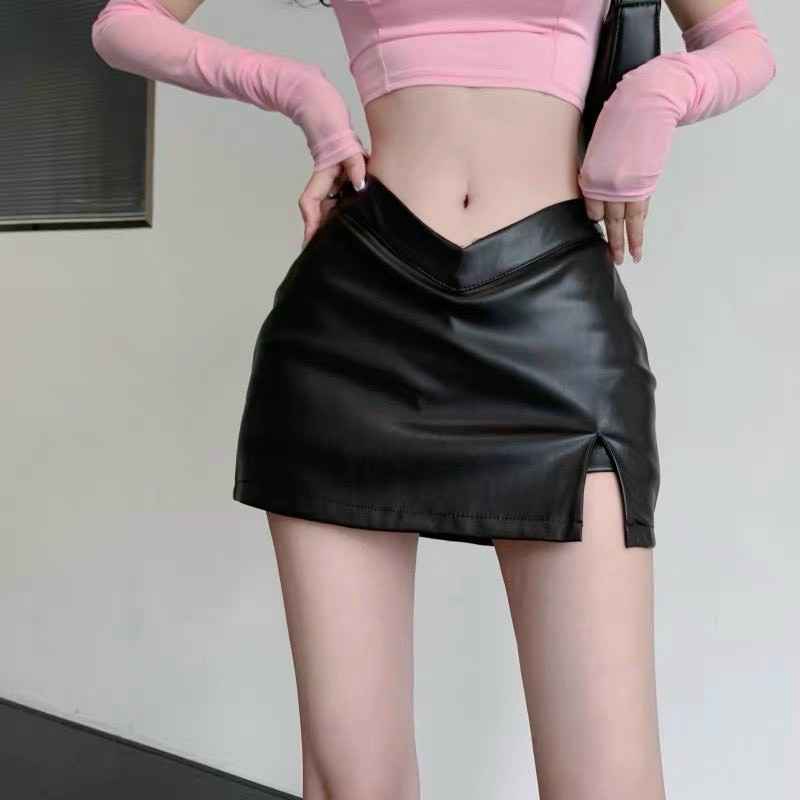 Chân Váy Da Xẻ đùi Có Quần Trong – Lê Phương Boutique