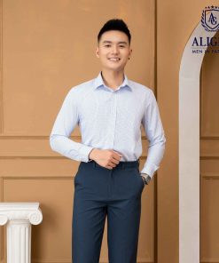 áo Sơ Mi Bamboo Slimfit Dài Tay Kẻ Caro Xanh – Aligro
